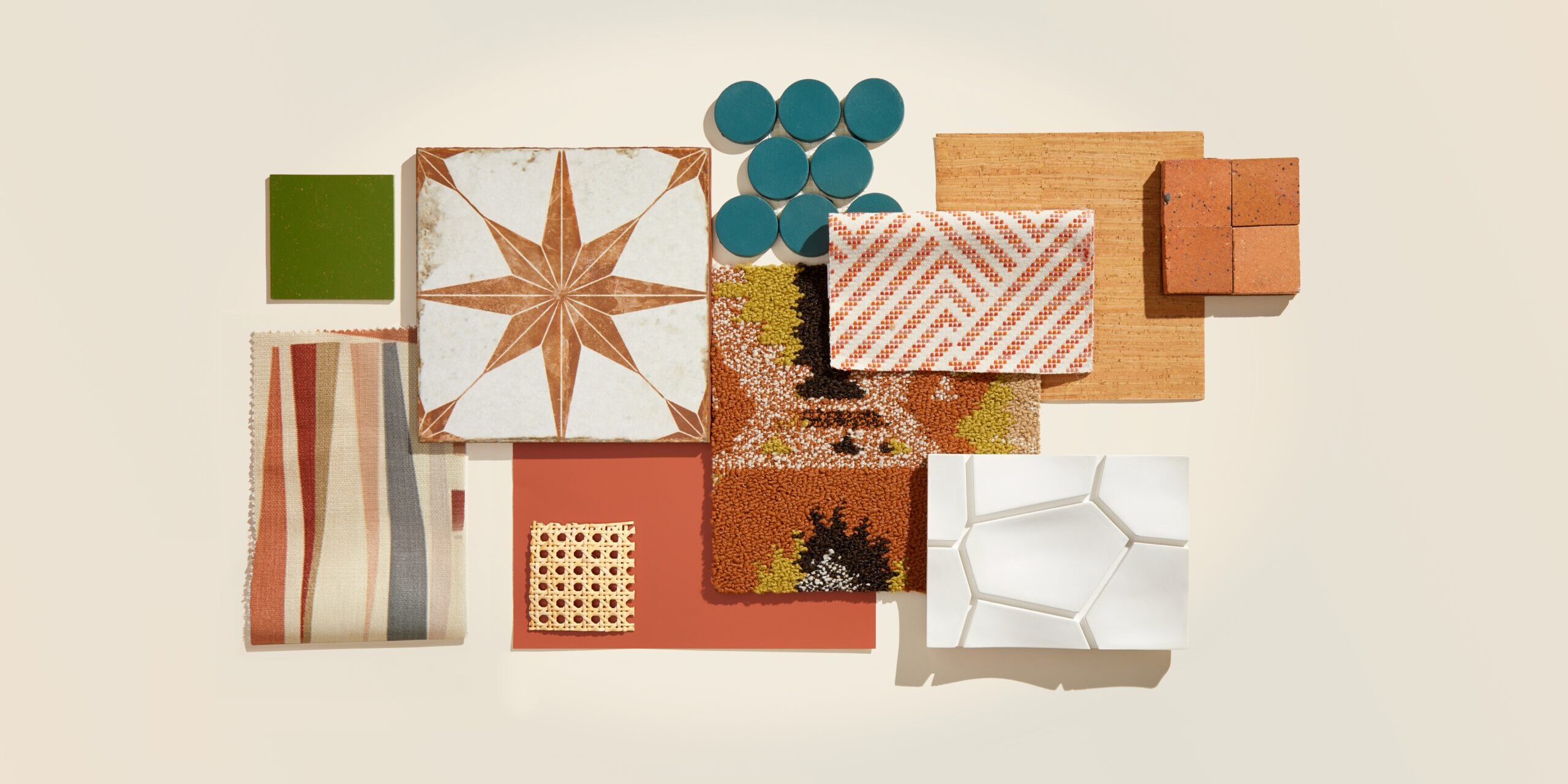 Desert Inheritance Flatlay shows a variety of materials that captures nature in design.