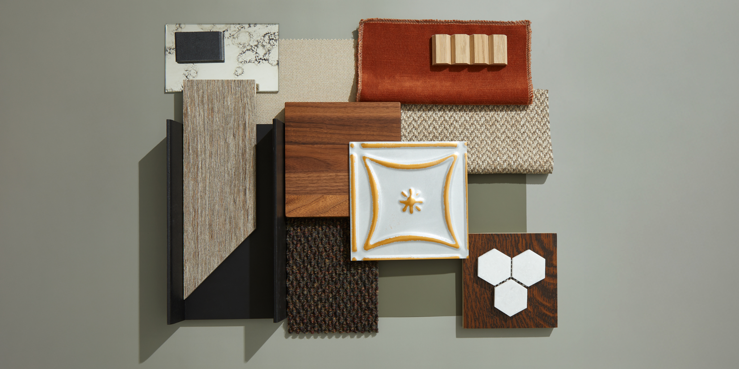 The Last Round Flatlay with dark woods, warm textiles, and rustic tiles.