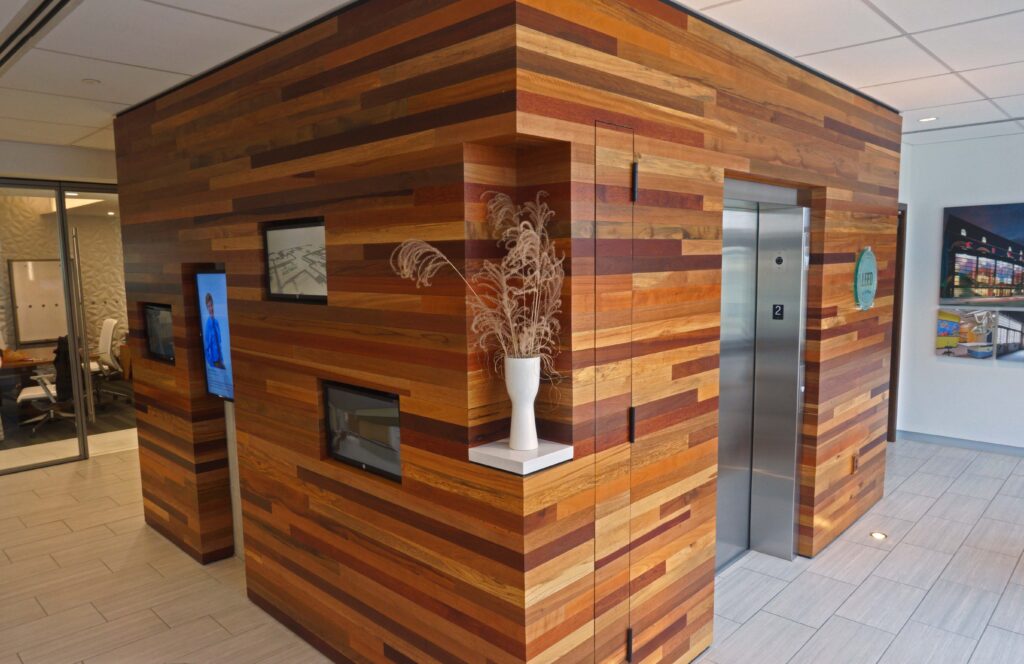 WD Walls Viridian Reclaimed Wood Paneling Portland Oregon Tower Pinkster Grand Rapids Michigan Jakarta JMB Dark