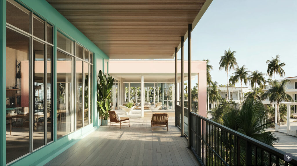 Key West Design rooftop balcony on a mixed use building. 