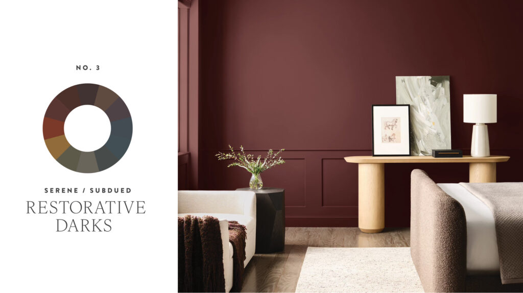 Sherwin-Williams Colormix 2026 Anthology Volume Two, Palette No. 3 Restorative Darks.