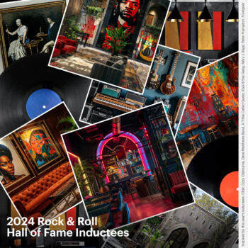 An image of an albulm collage made of commercial and residential spaces inspired by the 2024 Rock & Roll Hall of Fame inductees.