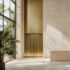 An Egyptian Design workplace with gold doors, marble flooring, and stone surfaces.